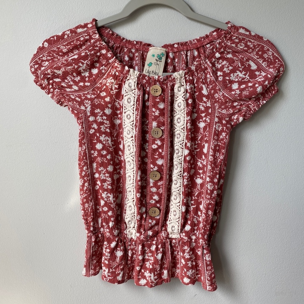 Off the shoulder flower blouse